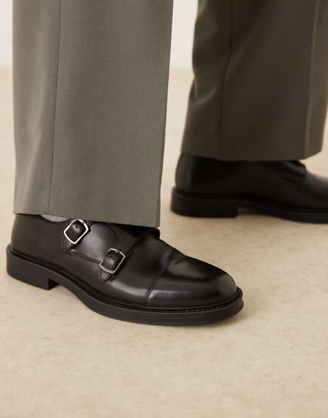 Zapatos Monk negros de cuero Vincent de Walk London - view 1