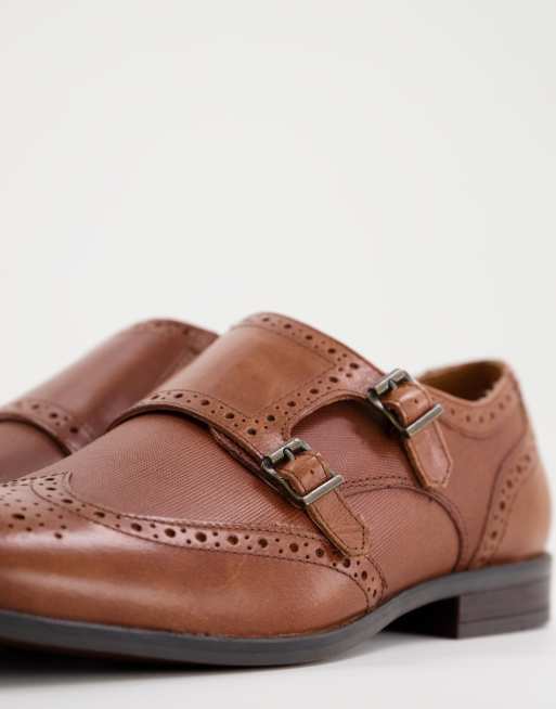 Zapatos Monk tostados tipo Oxford de cuero de Red Tape, 2 de 4