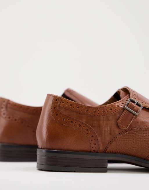 Zapatos Monk tostados tipo Oxford de cuero de Red Tape, 4 de 4