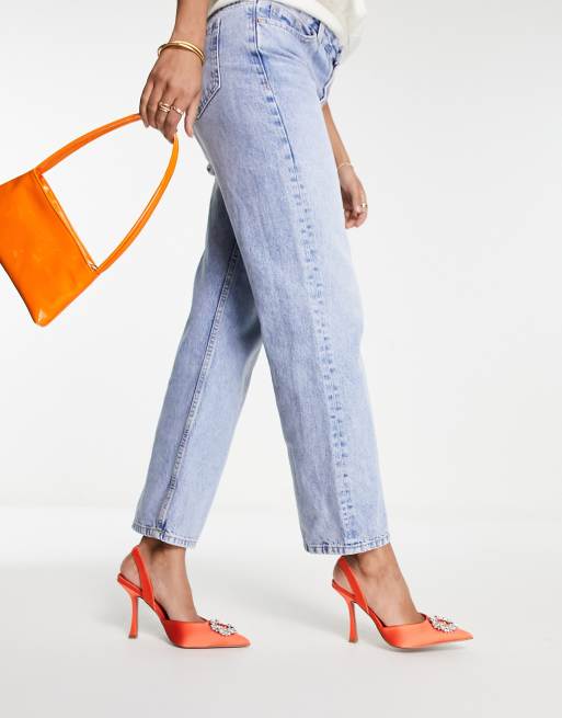 naranjas destalonados tacón alto y abalorios de ASOS DESIGN | ASOS