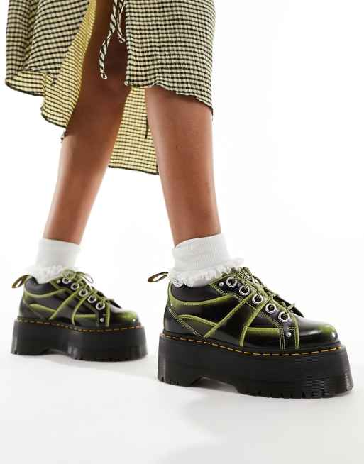 Zapatos negros con 5 pares de ojales y suela Quad Max de Dr. Martens ClassicfuncenterShops martens