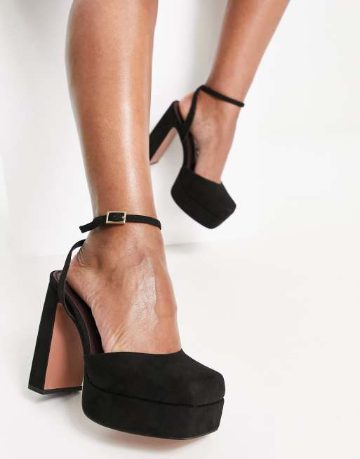 Zapatos negros tacón y plataforma Peaked de ASOS DESIGN Fit |