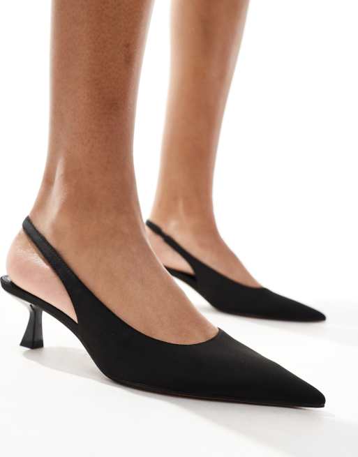 Zapatos negros de tacón bajo con correa talonera Stroll de ASOS DESIGN Wide Fit, 2 de 4
