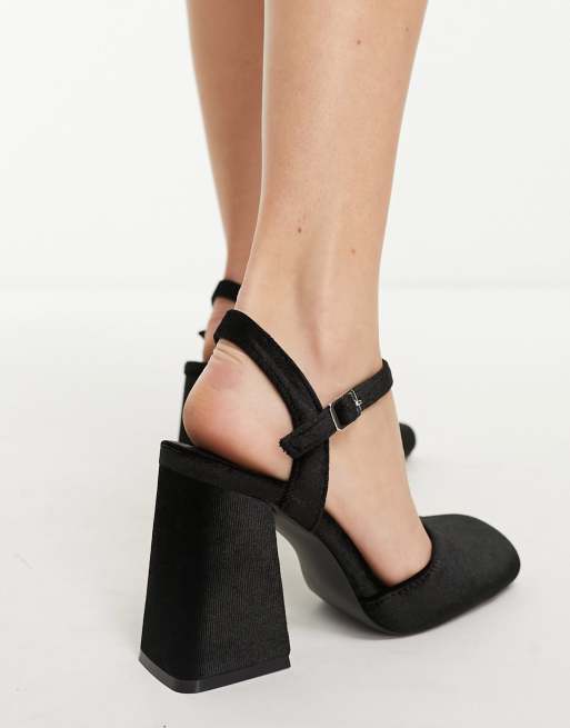 Zapatos negros de tacón de bloque de Glamorous Wide Fit, 4 de 4