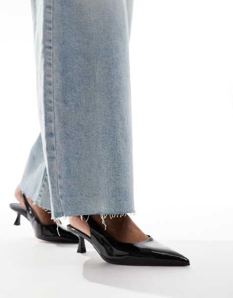 Zapatos negros de tacón medio con correa talonera de charol Stroll de ASOS DESIGN - view 1