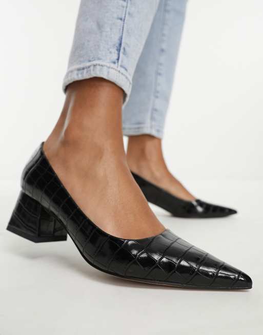 Zapatos negros de tacon medio grueso Saint de ASOS DESIGN ASOS