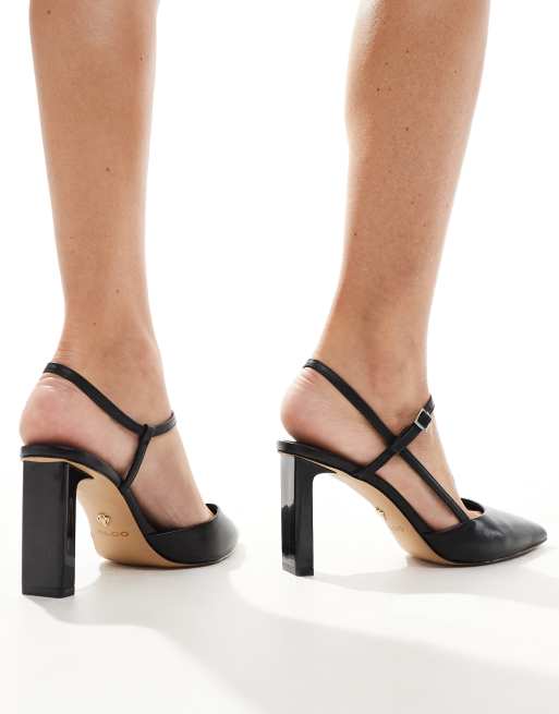 Zapatos negros destalonados de tacón de cuero Darabriver de ALDO, 4 de 4