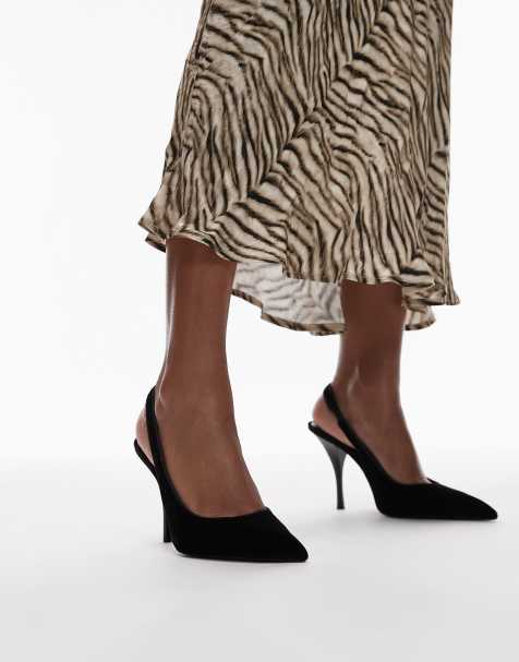 Zapatos negros destalonados de tacón de terciopelo de Mango - view 1