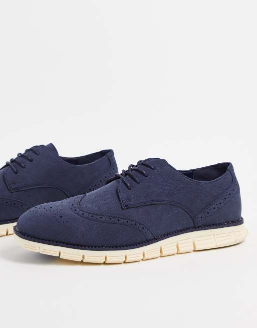 Zapatos Oxford azul marino con cordones y suela dentada de French Connection