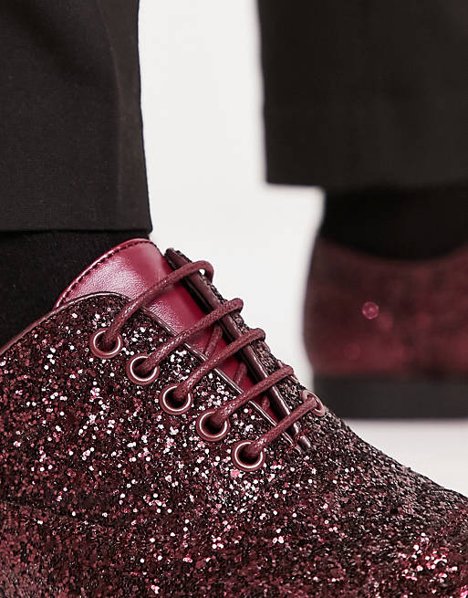 audiencia Precursor Cuna Zapatos Oxford color ciruela con cordones y acabado de purpurina de Truffle  Collection | ASOS