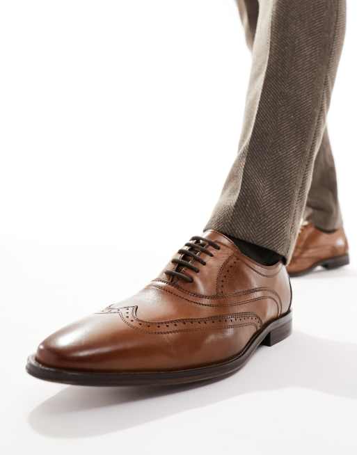 Zapatos Oxford color tostado con cordones de cuero de ASOS DESIGN