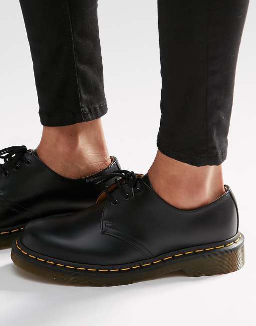 Zapatos Oxford con 3 ojales de cuero liso 1461 de Dr Martens