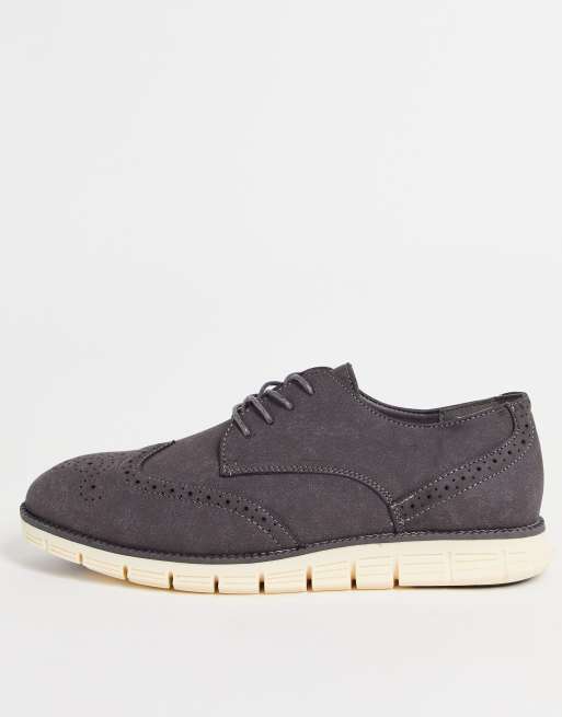 Zapatos Oxford grises con cordones y suela dentada de French Connection