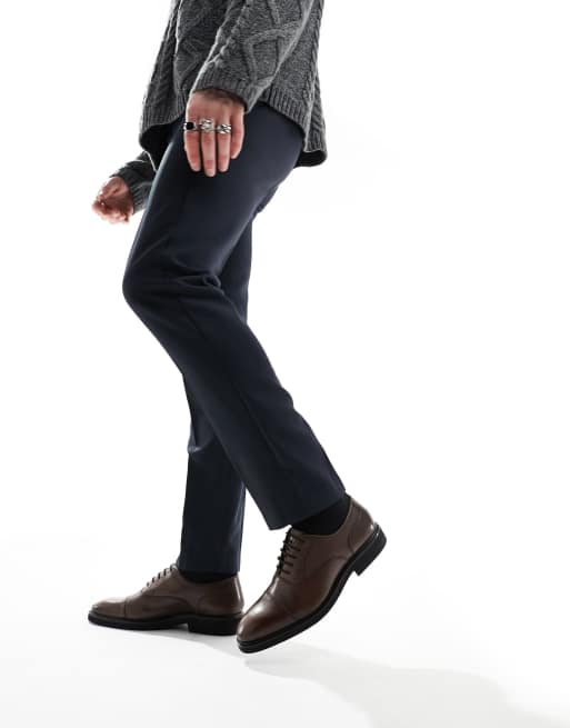 Zapatos Oxford marrón oscuro con cordones de cuero de Dune, 2 de 4