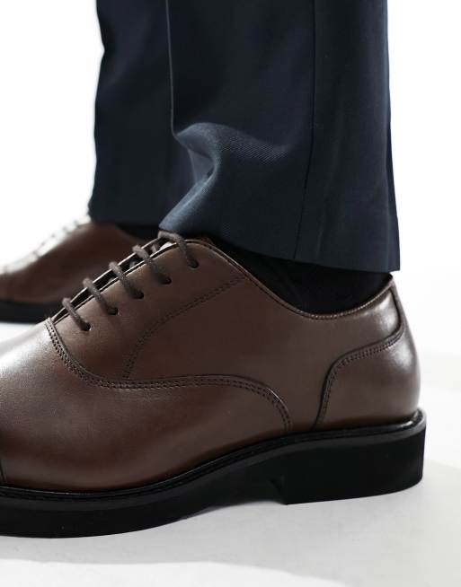Zapatos Oxford marrón oscuro con cordones de cuero de Dune, 3 de 4
