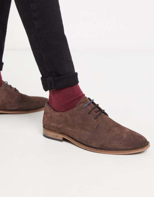 Zapatos Oxford marrones de estilo Derby de ante Tribute de Walk London