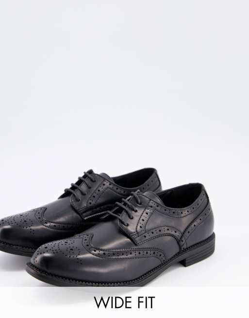 Zapatos Oxford negros de estilo formal y corte ancho con cordones de Truffle Collection