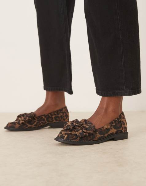 Zapatos planos con estampado de leopardo y detalle de lazo Memphis de ASOS DESIGN - view 1