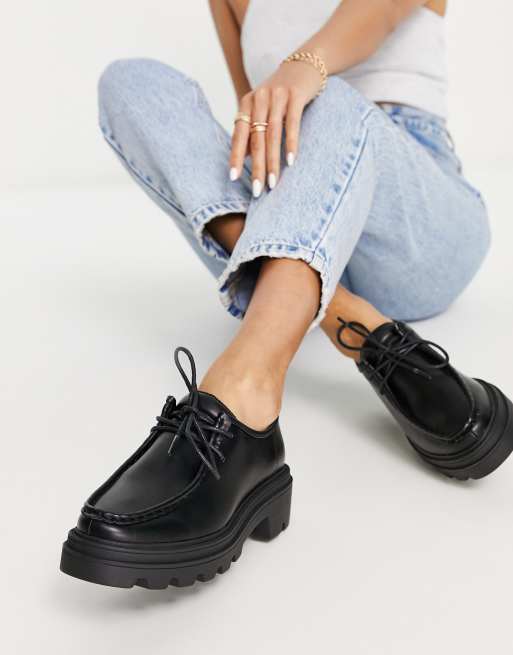 Zapatos planos negros con cordones Marver de ASOS DESIGN ASOS