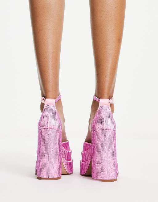 Zapatos rosas con plataforma apilada de satén Charlize de Steve Madden, 2 de 4