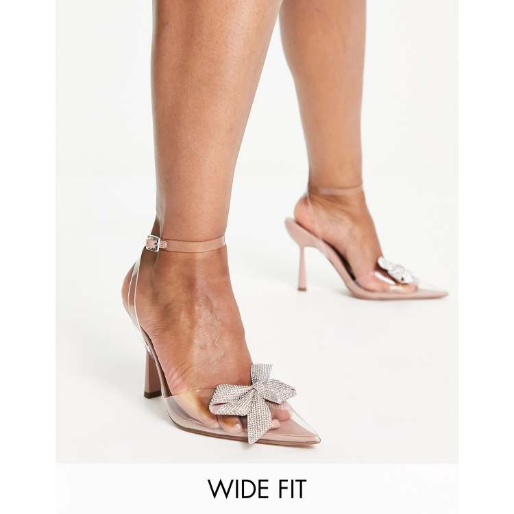 Zapatos transparentes de tacón con lazo de pedrería Parker de ASOS DESIGN Fit ASOS