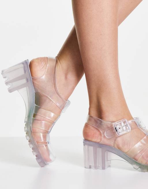 Zapatos trasparentes con diseño multicolor y tacón de goma de Juju, 4 de 4