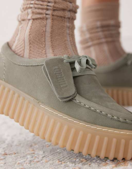 Zapatos verde lavado de nobuk Torhill Bee de Clarks, 3 de 4