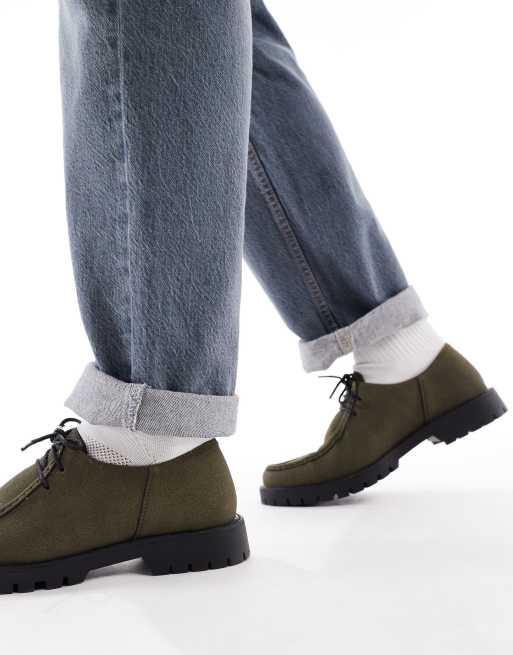 Zapatos verde oliva con cordones de antelina de SEQWL, 3 de 4