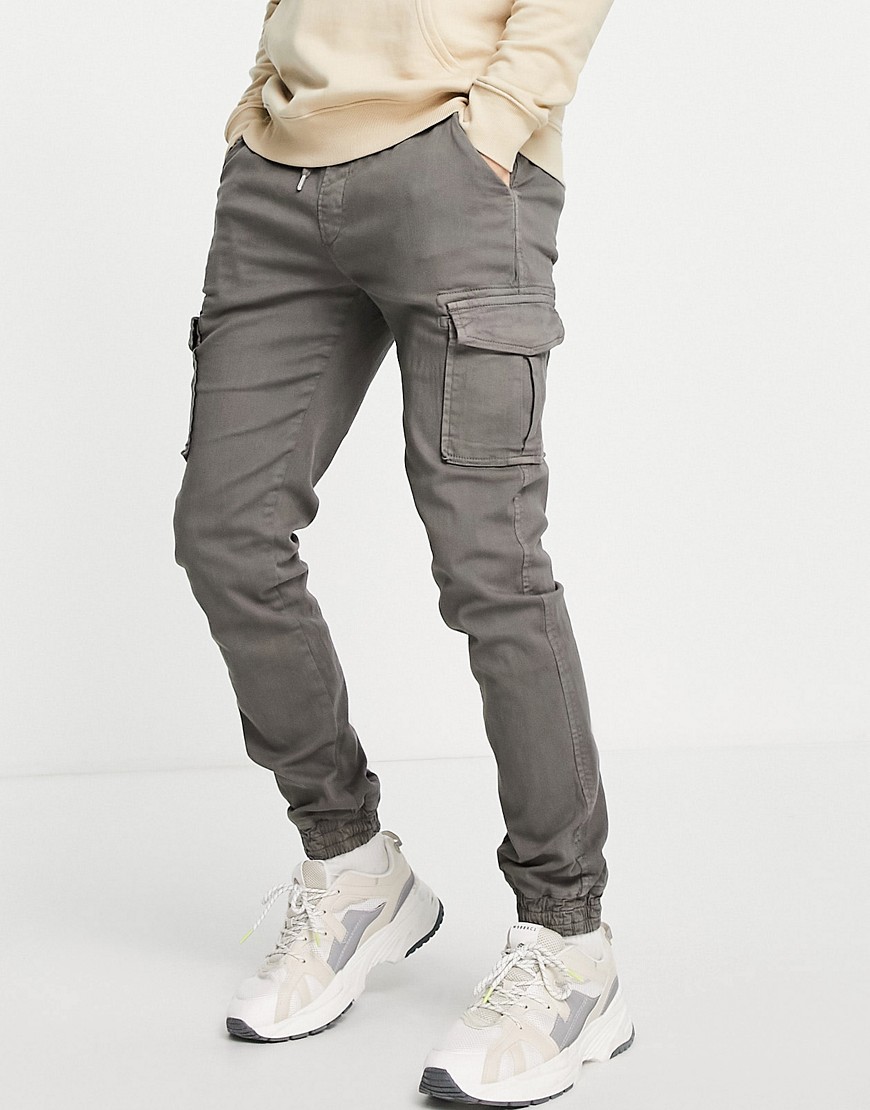 фото Зауженные брюки карго с манжетами bolongaro trevor-серый