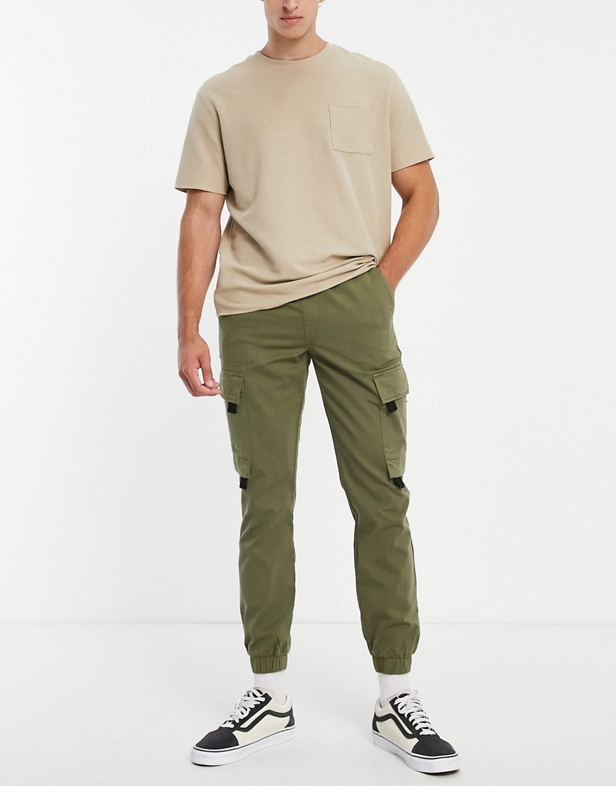 Зауженные брюки карго цвета хаки с нашивками -Зеленый цвет Topman 12163820