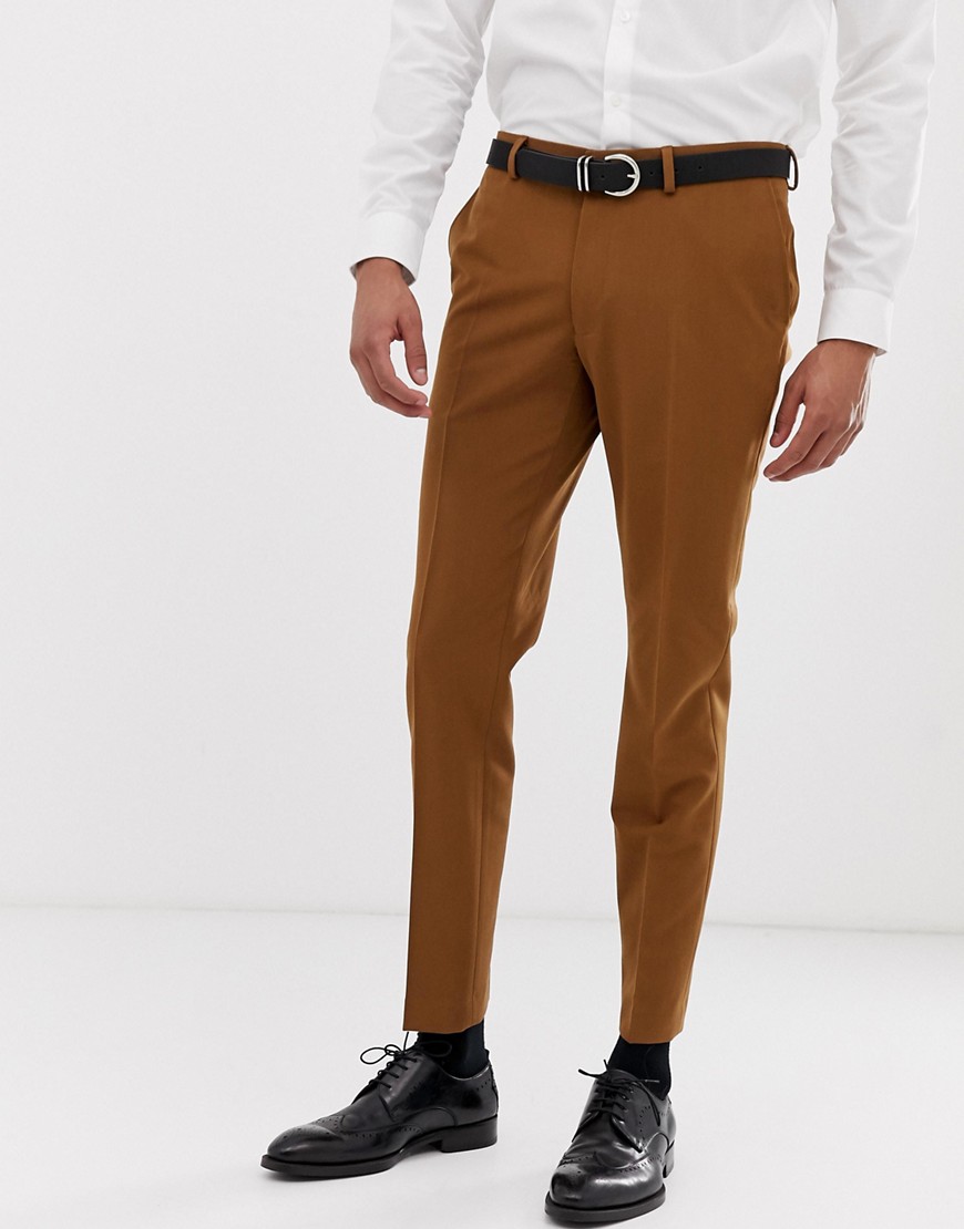 фото Зауженные брюки золотистого цвета burton menswear-золотой