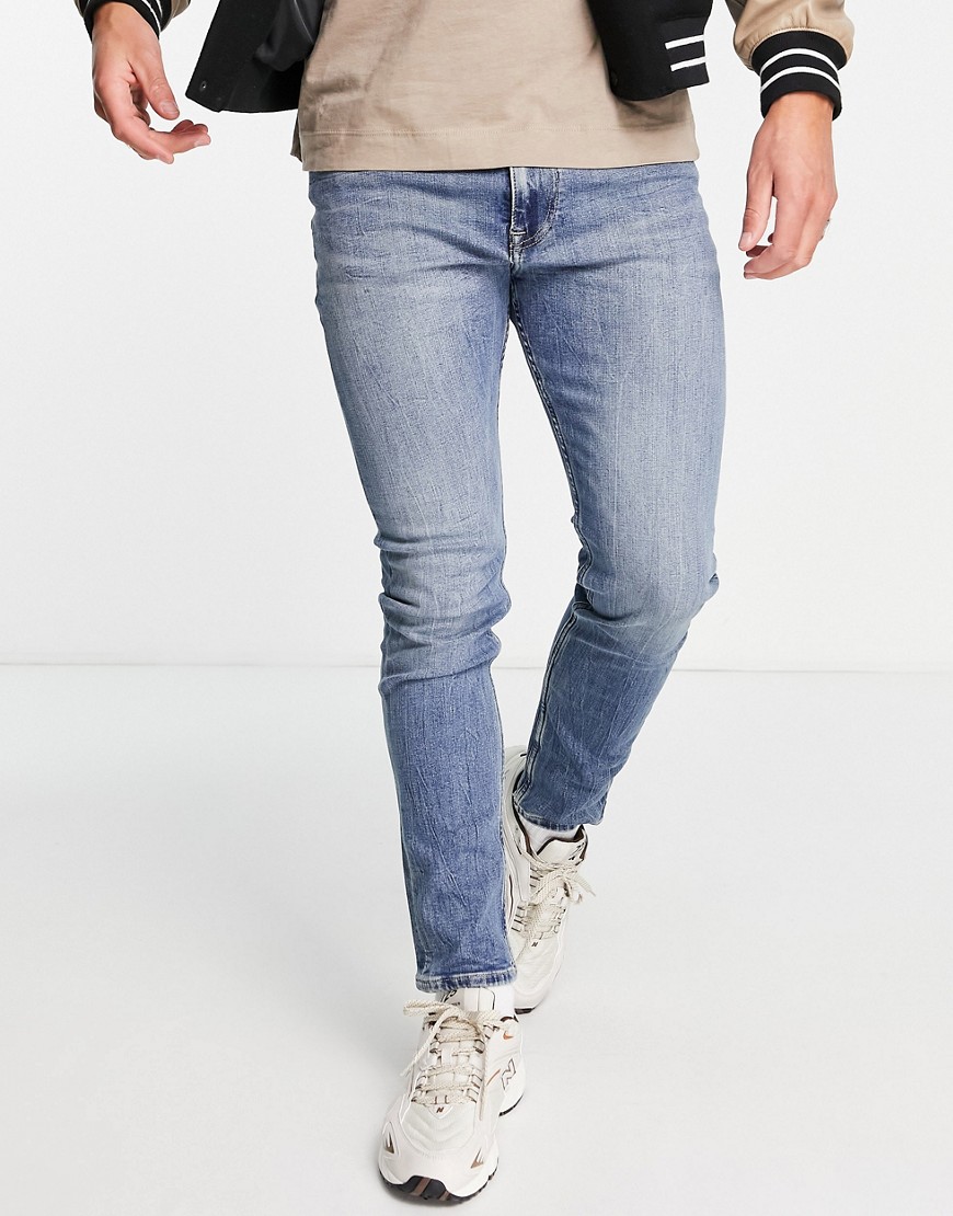 фото Зауженные джинсы средней потертости tommy jeans simon-голубой