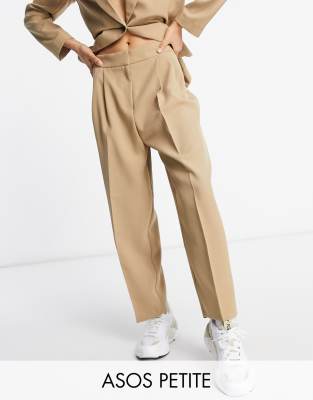 фото Зауженные книзу брюки цвета мокко от костюма asos design petite-коричневый asos petite