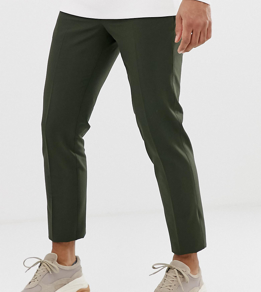фото Зауженные строгие брюки цвета хаки noak-зеленый