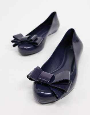 navy bow shoes