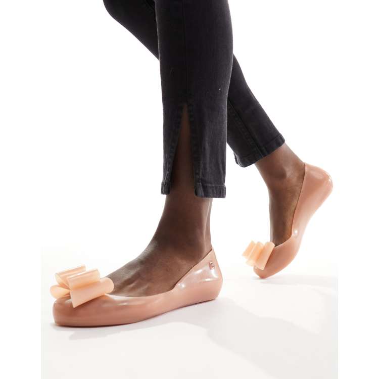 Zaxy Pop Klassische flache Schuhe mit Schleifendetail in Puderrosa ASOS