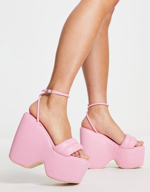 Asos hot sale pink wedges