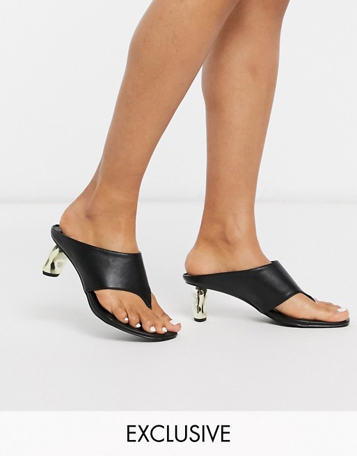 Z_Code_Z Exclusive Doro vegan mule sandals with statement heel in black