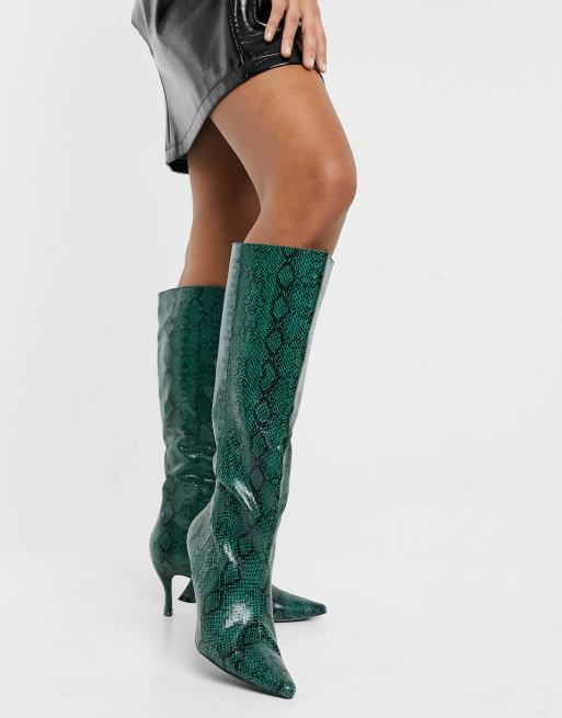 Green 2025 snake boots