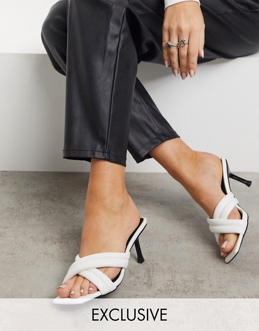 Z_Code_Z Exclusive Albia vegan mules with padded straps in white