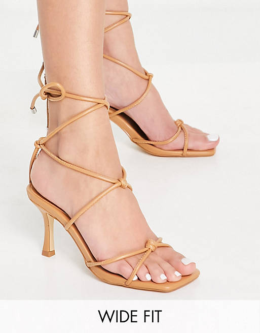 Z_Code_Z Exclusive Ava vegan strappy heeled sandals in camel