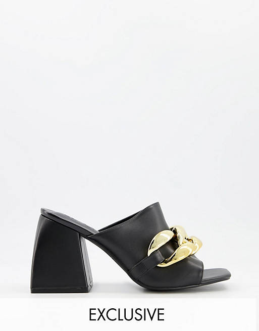 Z_Code_Z Exclusive Bonny mule sandals with chunky chain in black