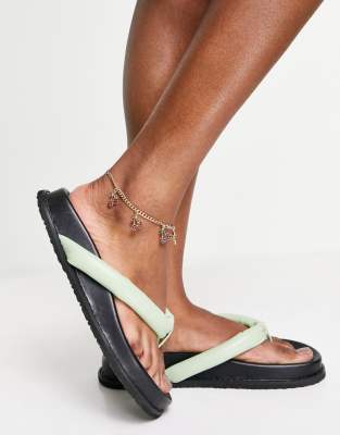 sage green flip flops