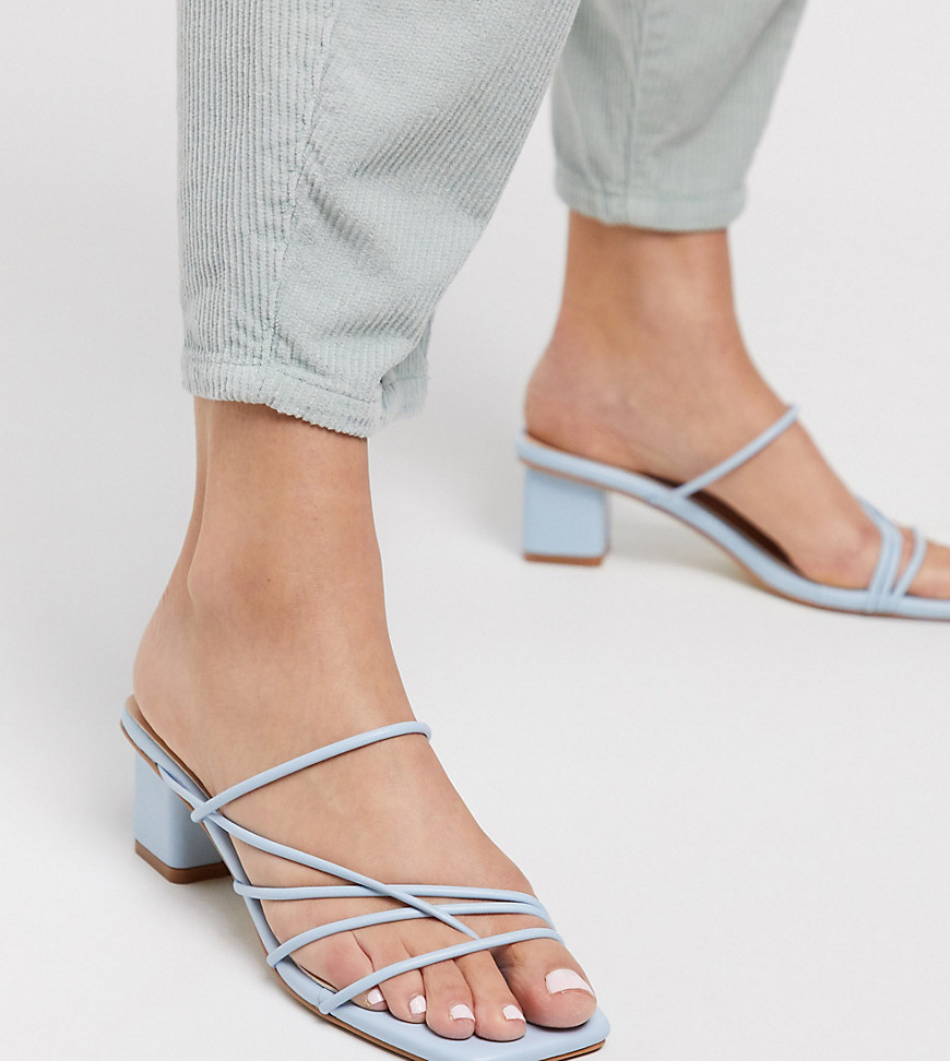 Z_Code_Z Exclusive Dalia vegan strappy block heeled sandals in pale blue