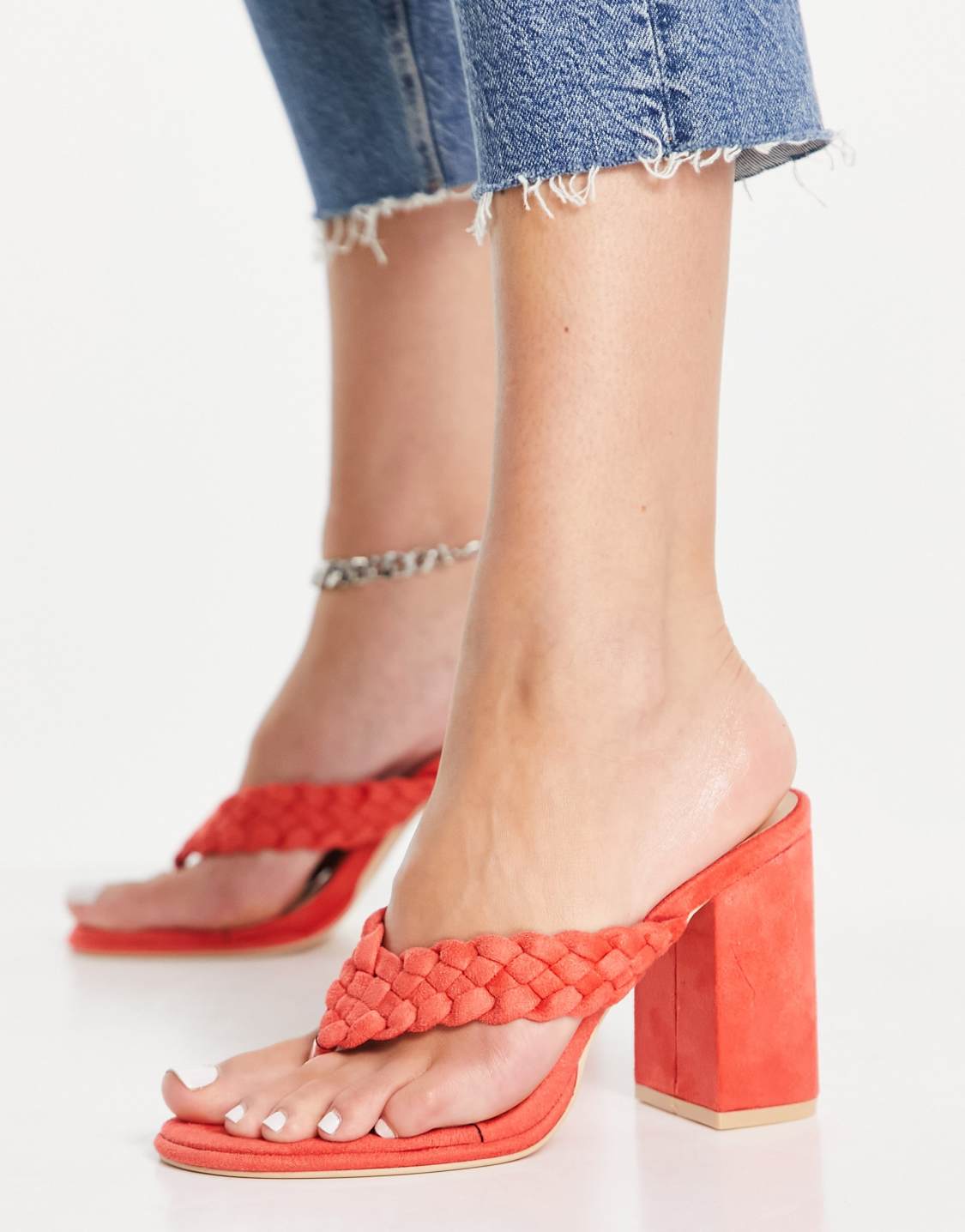 Z_Code_Z Exclusive Dina plaited mules with toe post in orange - ORANGE, 3 o...