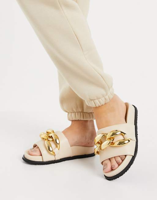 Z_Code_Z Exclusive Mimi slider sandals with chunky chain in bone - CREAM, 4 of 4