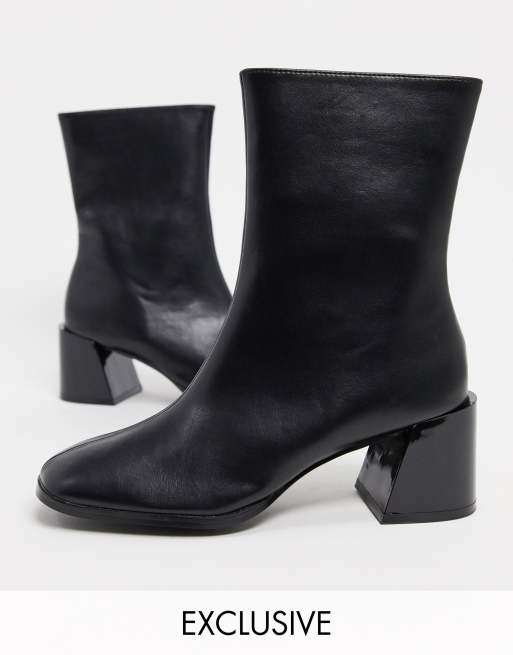 z_code_z exclusive nora vegan chunky chelsea boots in black croc
