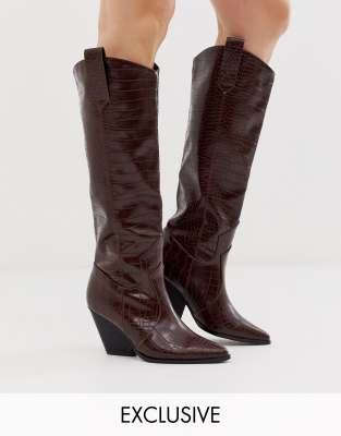 knee length cowboy boots