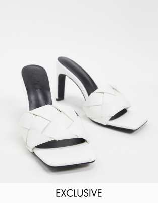 white open toe mules