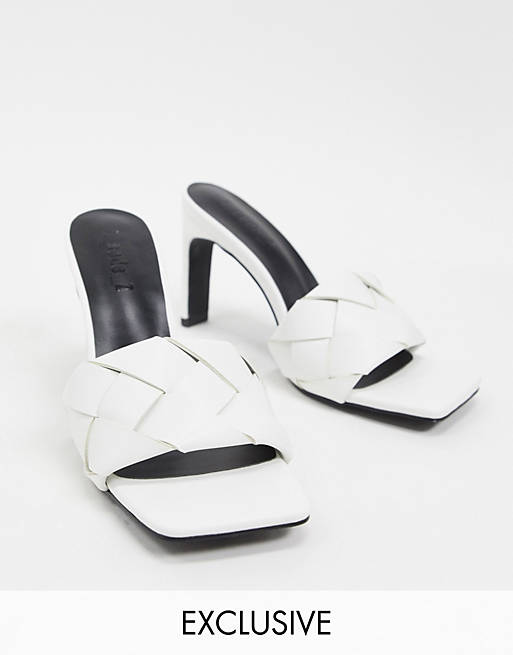  Z_Code_Z Exclusive Rae vegan plaited heeled mules in white 